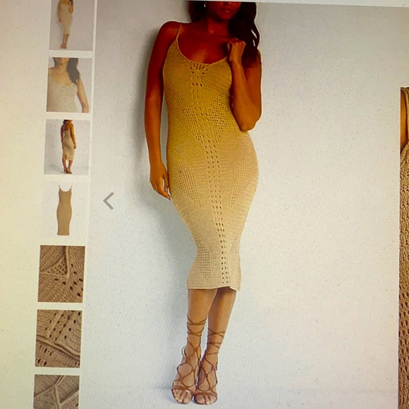 Express Dresses & Skirts - Express Crochet Beige Dress in size M